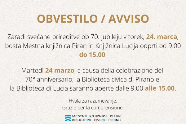 Avviso: cambiamento orario